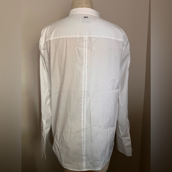 Misha Nonoo white mandarin collar button down blouse sz XS - Picture 3 of 6